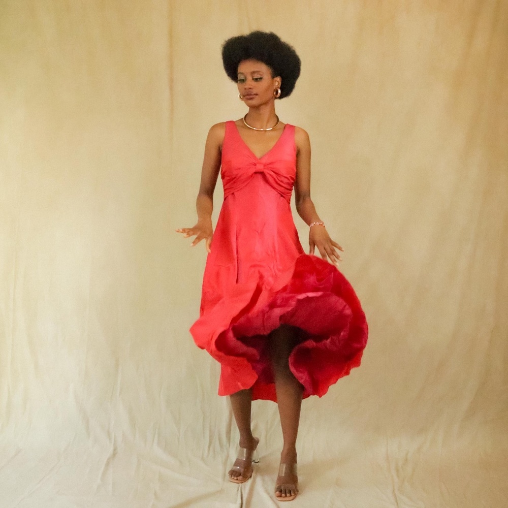 Pink Nicole Miller V-Neck Dress